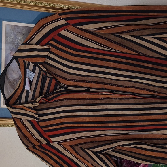 Vintage Contemporary Long Sleeve Button-Up Shirt Size Large Career Scandinavian - Picture 2 of 11